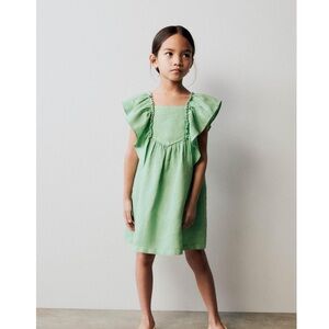Zara girls ruffled linen dress